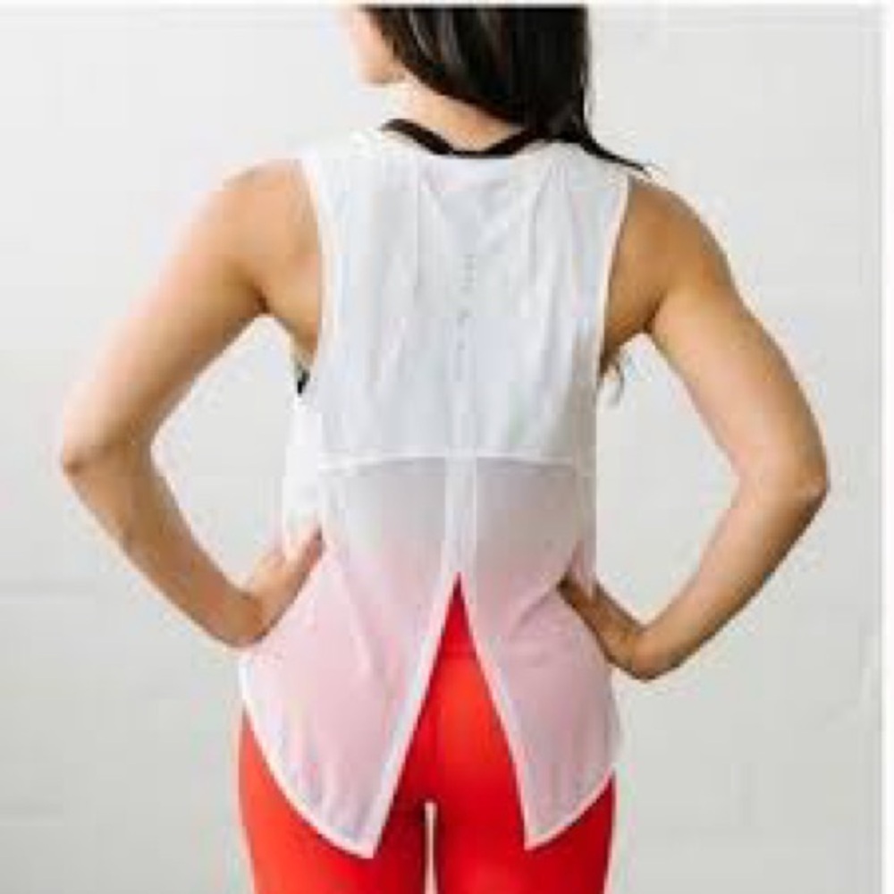 NWT NIP Zyia White Panel Split Back Mesh Tank small (S)